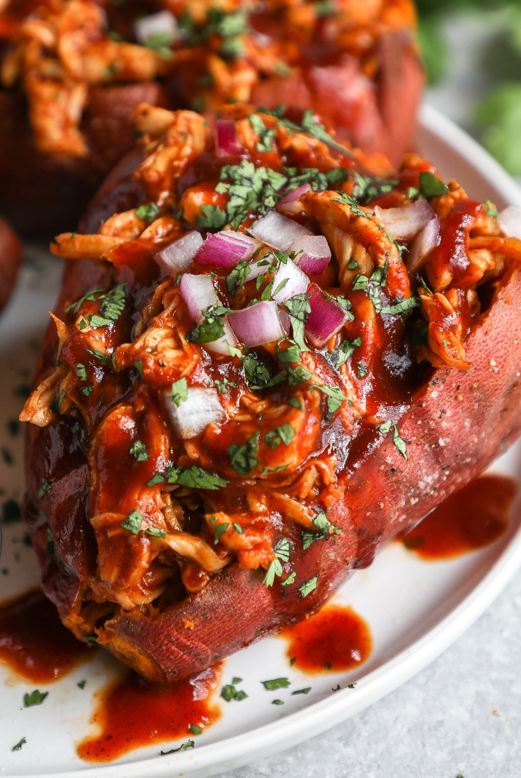 BBQ Chicken Loaded Sweet Potato (GF)