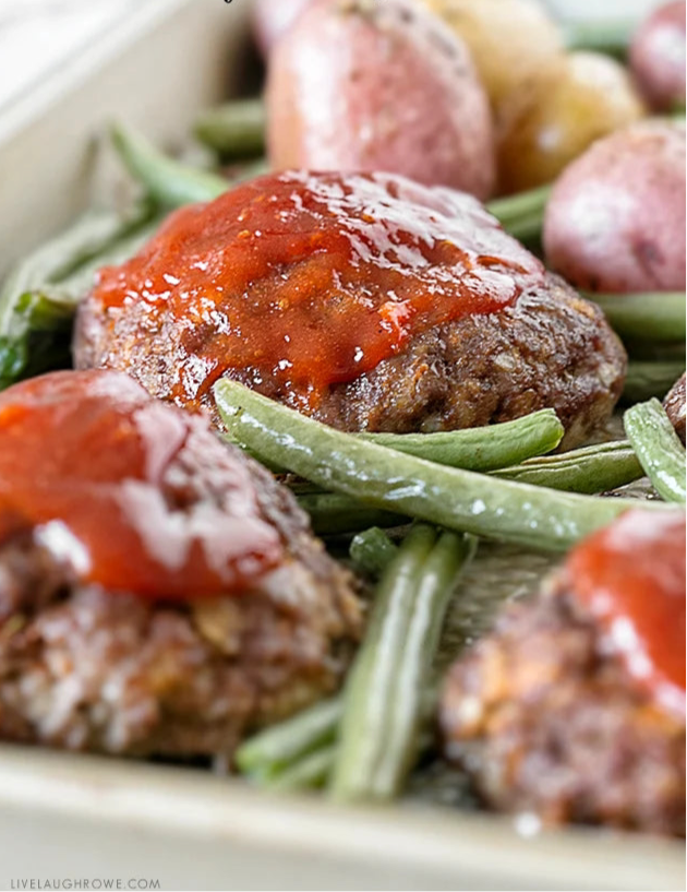 Family Meal- Mini Meatloaf Sheet Pan Meal (GF)