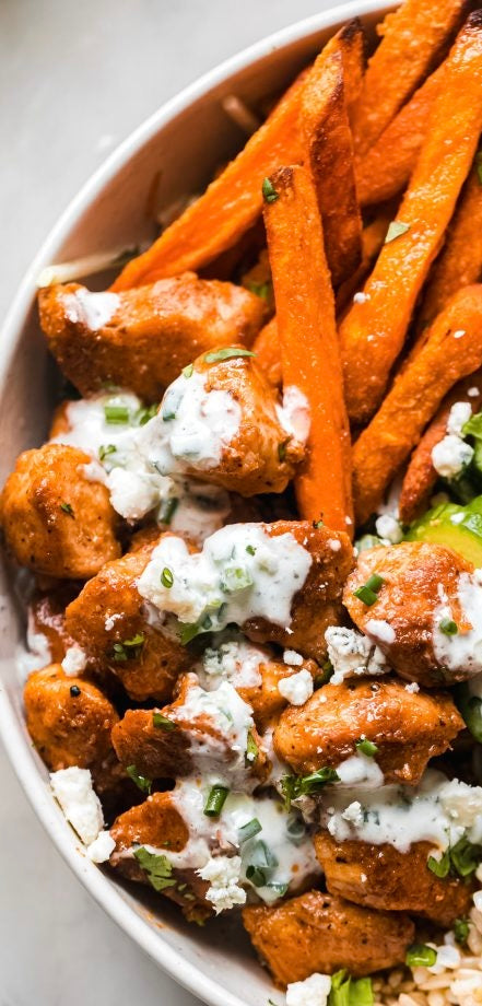 Buffalo Chicken & Sweet Potato Fries