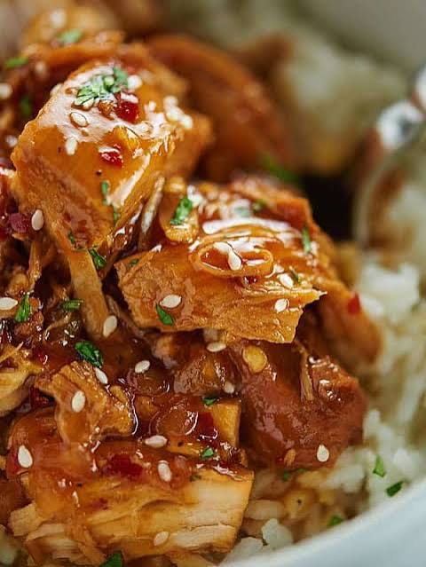 Slow Cooked Orange Chicken with Jasmine Rice
